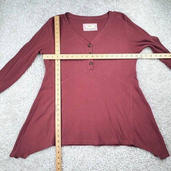 Anthropologie Maeve Eliza Thermal Knit Henley Pink - Picture 8 of 9